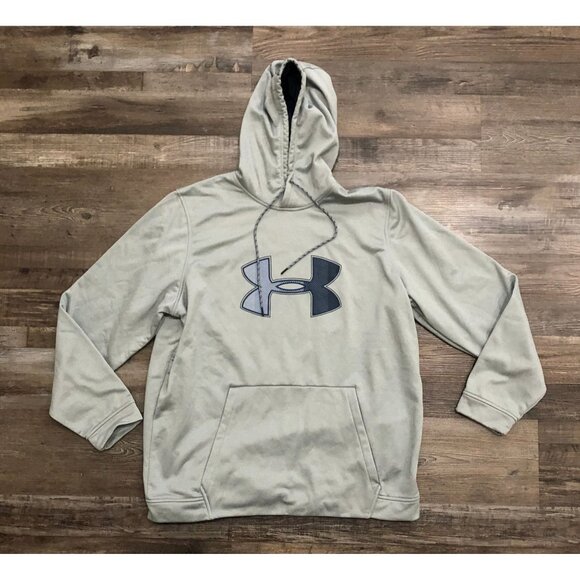 Under Armour Mens 2XL Gray & Blue Hoodie Pullover Sweatshirt - Picture 1 of 5